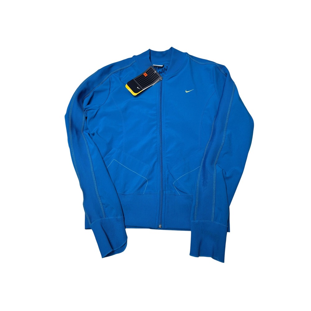 NWT Nike Womens Dri-FIT Track Jacket Blue Full Zip Mock Neck 225127 Small